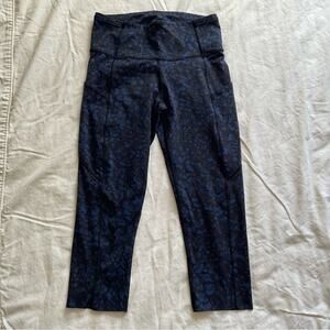 Lululemon Women Fast Free HR LW6BCWS WLTL Blue Black Print